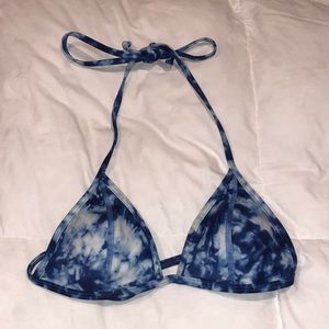 VS PINK blue and white tie dye bikini top